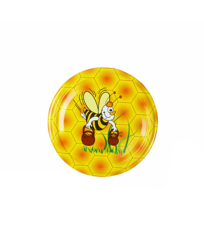Wieczko do słoika fi82 6 zaczepów pszczoła/miś/miód 