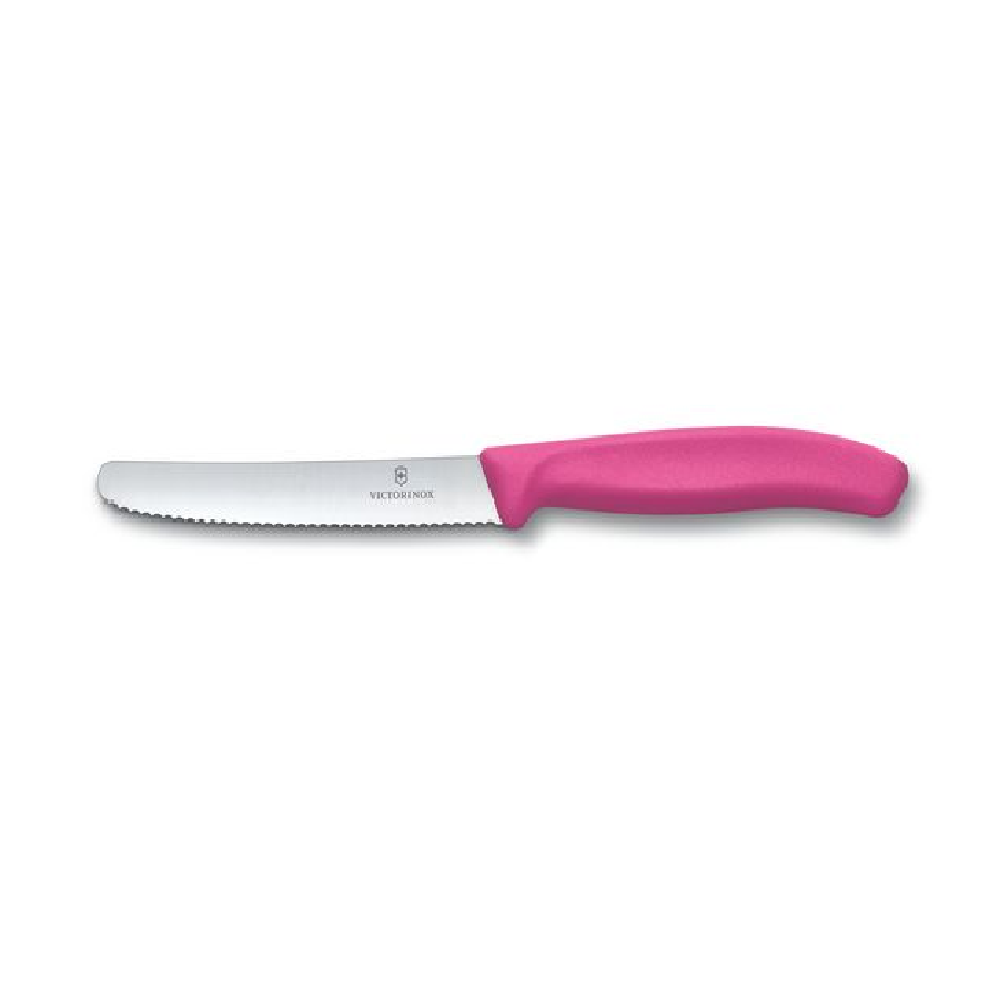 Nóż ostrze ząbkowane Victorinox 11 cm różowy 