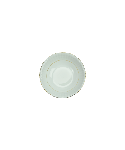 Salaterka porcelanowa okrągła CHODZIEŻ Iwona złoty pasek 16 cm 
