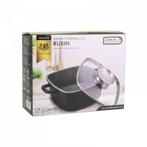 Garnek granitowy Rubin z pokrywą kwadratowy 4,4 l Karl HAUSMANN - 2