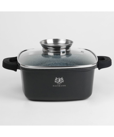 Garnek granitowy Rubin z pokrywą kwadratowy 4,4 l Karl HAUSMANN - 1