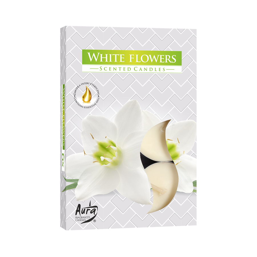 Komplet podgrzewaczy zapachowych „Białe kwiaty" 6 szt 