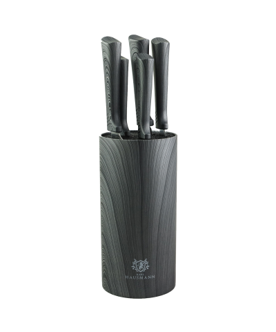 Zestaw noży w bloku MARCO szary drewnopodobny 6-elementowy 