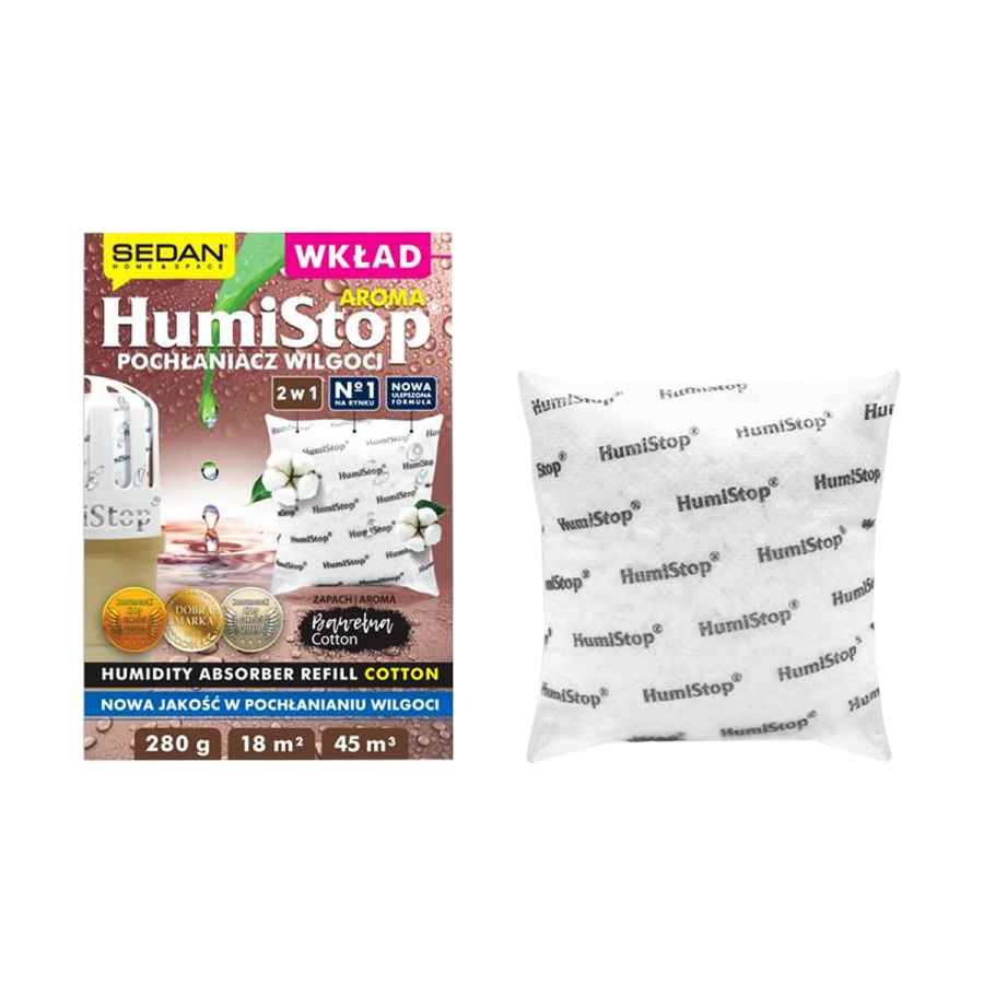 Wkład do pochłaniacza wilgoci HUMISTOP bawełna 280g 