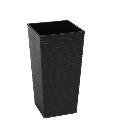 Doniczka z wkładem Finezja dłuto czarna 30x30x57 cm-LAMELA