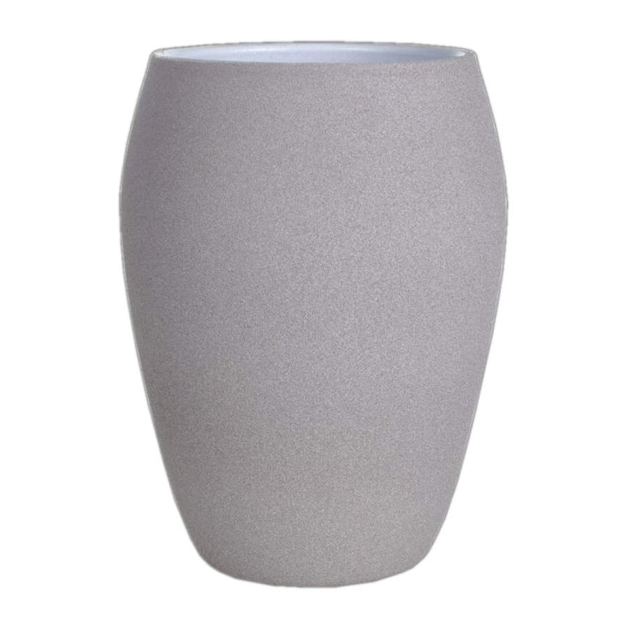 Osłonka ceramiczna wazon jasny grafit struktura mat 20 cm-
