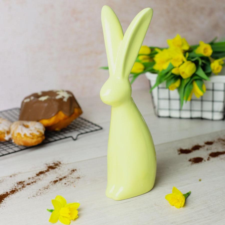 Królik z ceramiki żółty 32 cm-
