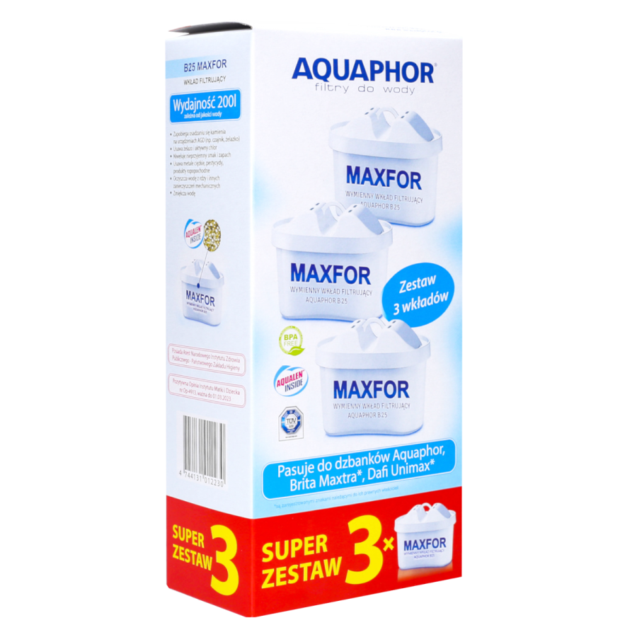 Zestaw wkładów filtrujących do wody AQUAPHOR 3 szt