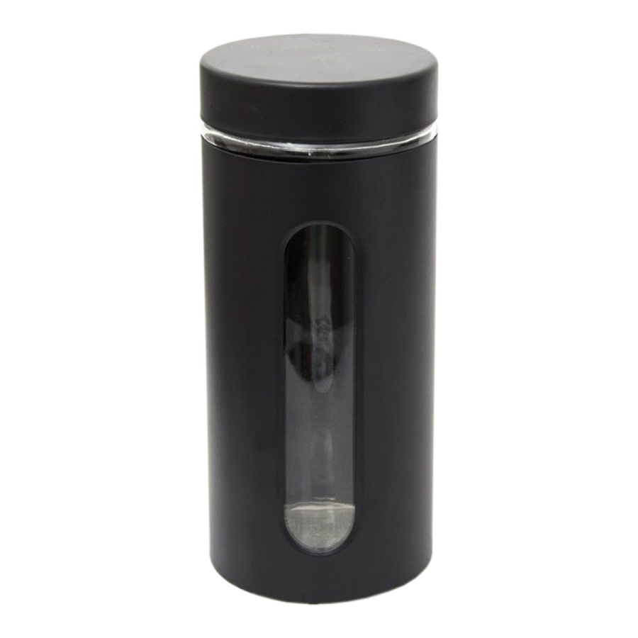 Pojemnik szklany z pokrywą Joris czarny 1,2l-ODELO