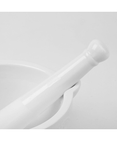 Moździerz ceramiczny z tłuczkiem koronka biały 18x9 cm-PRYMUS AGD