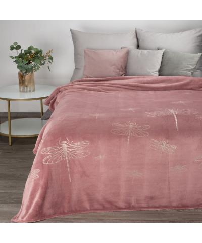 Koc Lori ważka różowy 150x200 cm Eurofirany - 2