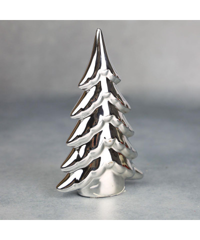 Choinka ceramiczna srebrna 5x13x21,5 cm-Top Gifts