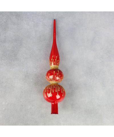 Szpic choinkowy średni szklany 30 cm-