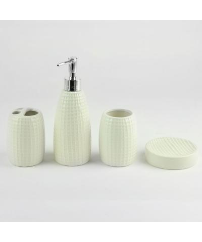 Komplet łazienkowy ceramiczny kremowy 4-elementowy 