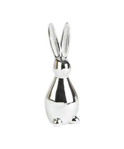 Zajączek ceramiczny srebrny brokatowe uszy 6,3x6,3x18 cm Top Gifts - 2