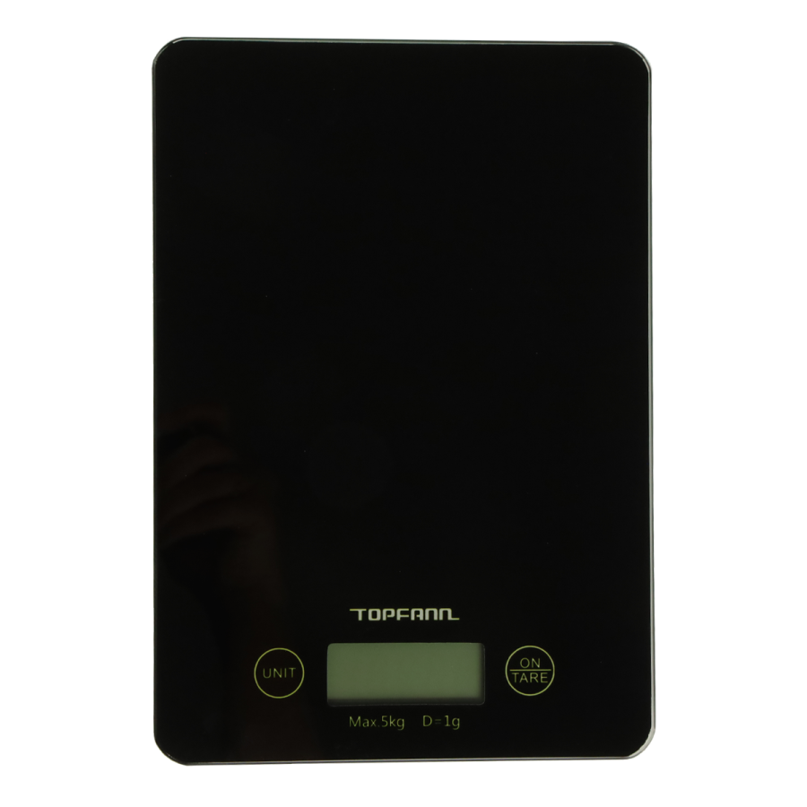 Waga kuchenna elektroniczna TOPFANN czarna 15x21,5 cm-TOPFANN