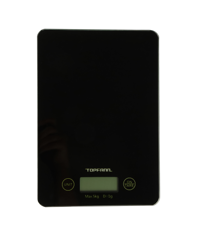 Waga kuchenna elektroniczna TOPFANN czarna 15x21,5 cm-TOPFANN