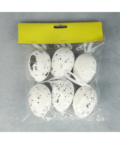Zestaw styropianowych zawieszek jajka białe 6 szt Top Gifts - 1