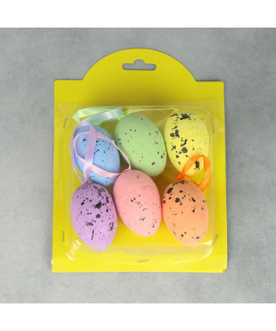 Zestaw styropianowych zawieszek jajka kolorowe 6 szt Top Gifts - 1