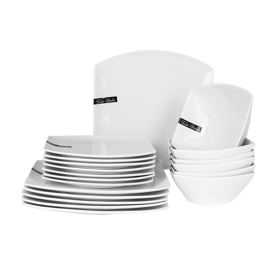 Komplet talerzy porcelanowy FESTA ITALIA 18-elementowy-FESTA ITALIA