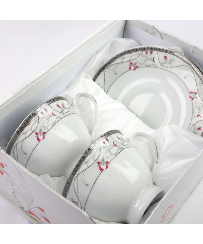 Komplet 2 filiżanek ze spodkiem Pnącza 180 ml  - 1