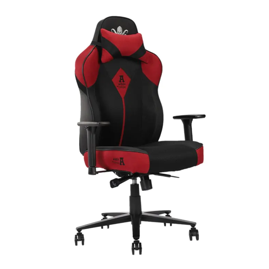Fotel gamingowy gracza krzesło obrotowe KRAKEN FORKIS ciemny czerwono-czarny-KRAKEN