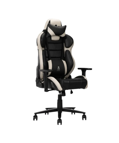 Fotel gamingowy gracza krzesło obrotowe KRAKEN FORKIS czarno-biały-KRAKEN