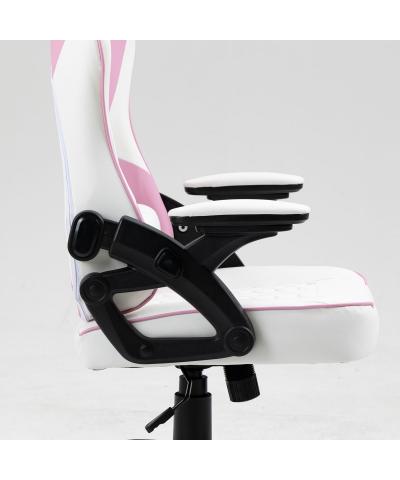 Fotel gamingowy gracza krzesło obrotowe KRAKEN FEYTON biało-różowy-KRAKEN