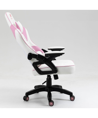 Fotel gamingowy gracza krzesło obrotowe KRAKEN FEYTON biało-różowy-KRAKEN