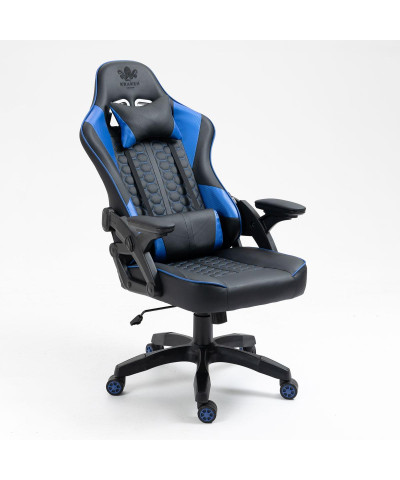 Fotel gamingowy gracza krzesło obrotowe KRAKEN FEYTON czarno-niebieski-KRAKEN
