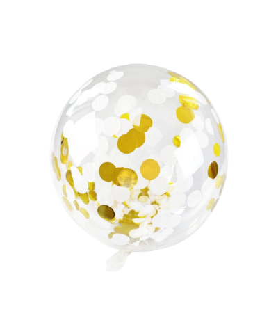 Balon transparentny ze złotym konfetti 45cm-ARPEX