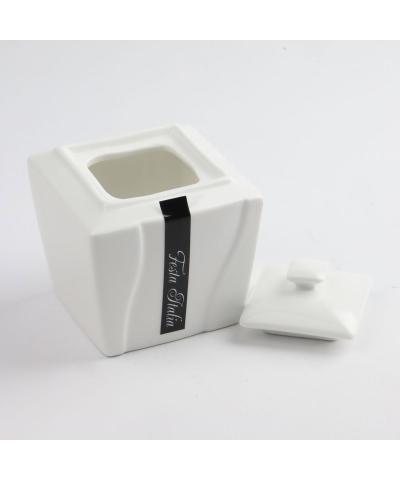Cukiernica porcelanowa Viva biała 8,5x8,5x9,5 cm-FESTA ITALIA