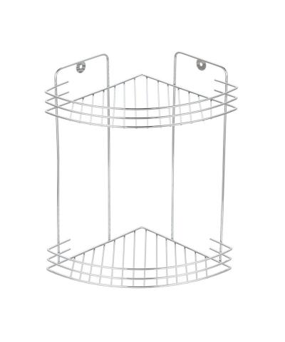 Półka narożna łazienkowa pod prysznic 2 poziomowa chrom-