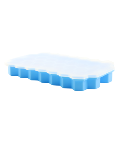 Silikonowa forma do lodu z pokrywką niebieska