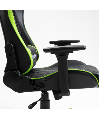 Fotel gamingowy gracza krzesło obrotowe KRAKEN HELIOS czarno-zielony