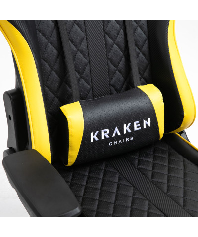 Fotel gamingowy gracza krzesło obrotowe KRAKEN ALHPA czarno-żółty-KRAKEN