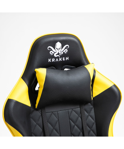 Fotel gamingowy gracza krzesło obrotowe KRAKEN ALHPA czarno-żółty-KRAKEN