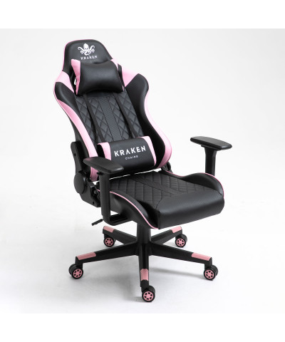 Fotel gamingowy gracza krzesło obrotowe KRAKEN ALHPA2 czarno-różowy-KRAKEN