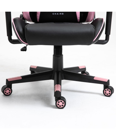 Fotel gamingowy gracza krzesło obrotowe KRAKEN HELIOS czarno-różowy