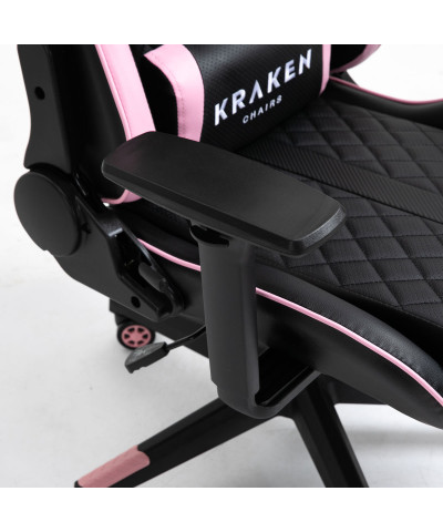 Fotel gamingowy gracza krzesło obrotowe KRAKEN ALHPA2 czarno-różowy-KRAKEN