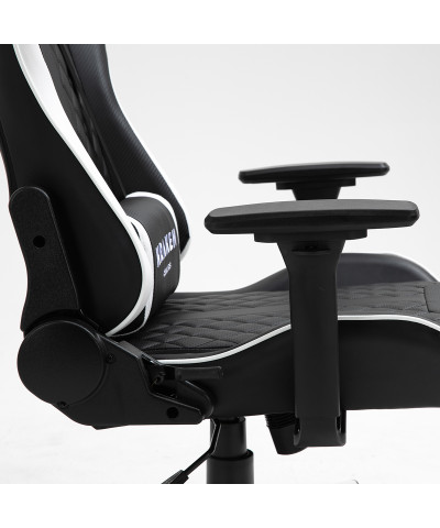 Fotel gamingowy gracza krzesło obrotowe KRAKEN HELIOS czarno-biały