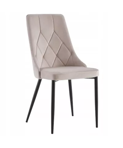 Krzesło welurowe tapicerowane RETRO jasny beż