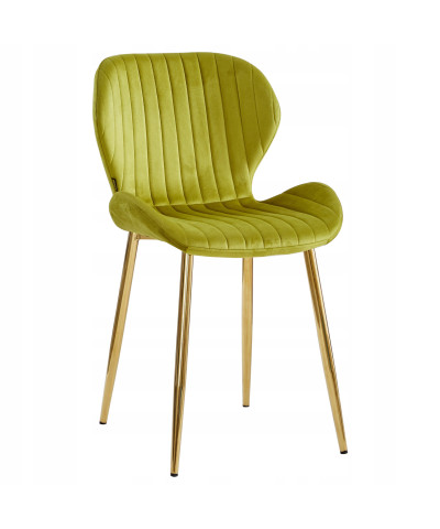 Krzesło welurowe tapicerowane DIANA oliwkowe
