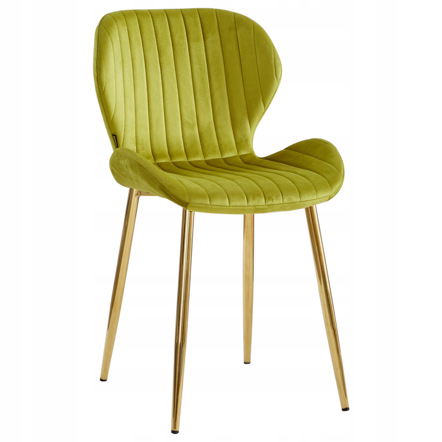Krzesło welurowe tapicerowane DIANA oliwkowe