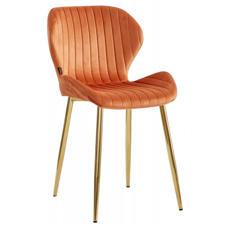 Krzesło welurowe tapicerowane DIANA pomarańczowy