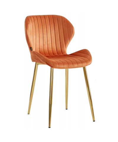 Krzesło welurowe tapicerowane DIANA pomarańczowy
