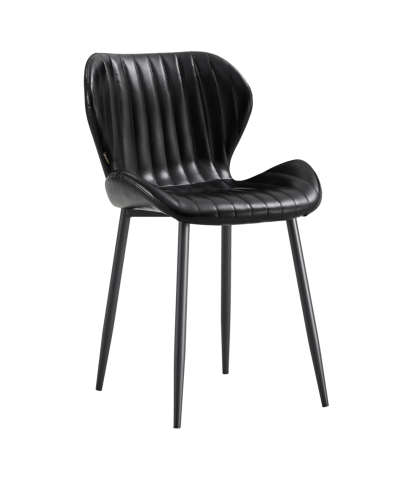 Krzesło skórzane tapicerowane DIANA czarne