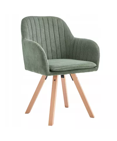 Krzesło welurowe tapicerowane WILLIAM zielone