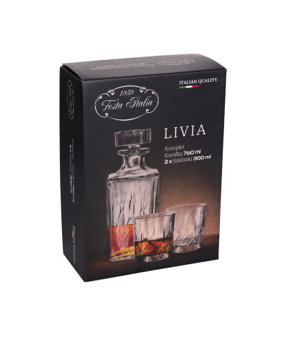 Komplet LIVIA 2 szklanek 300ml + karafka 760 ml