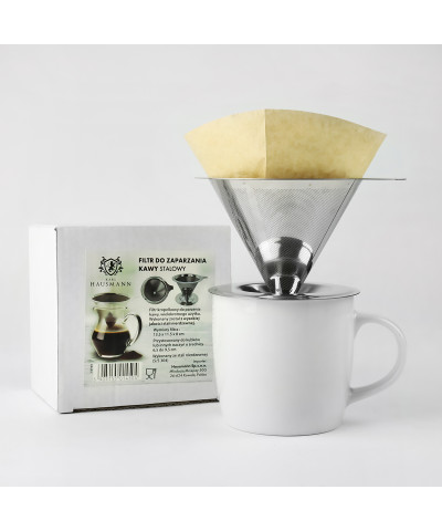 Stalowy zaparzacz filtr do zaparzania kawy ziół herbaty 13,5cm